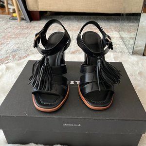 Whistles black heels with tassels